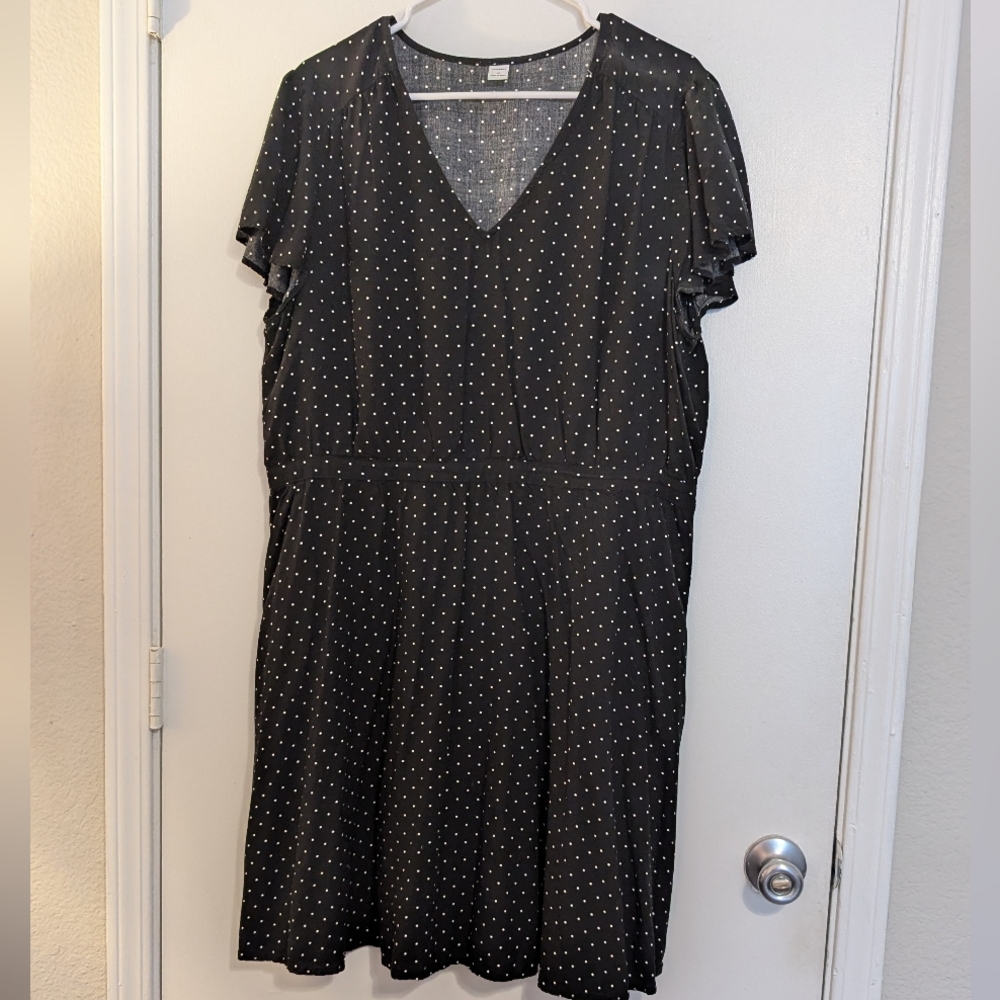 Old Navy Black Mini Dress with White Polka Dots